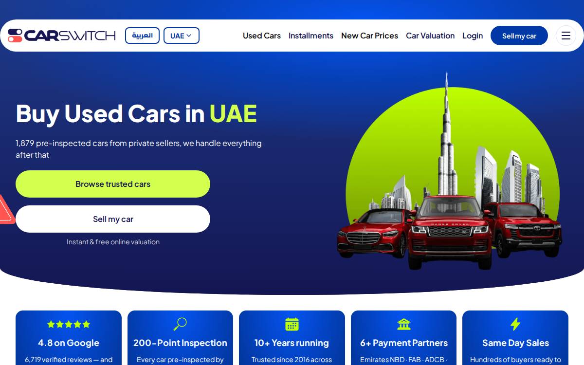 Carswitch website preview