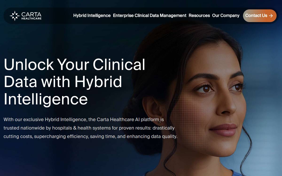 Carta Healthcare website preview