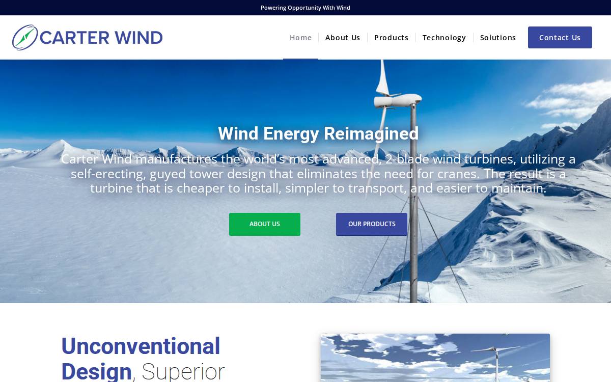 Carter Wind website preview