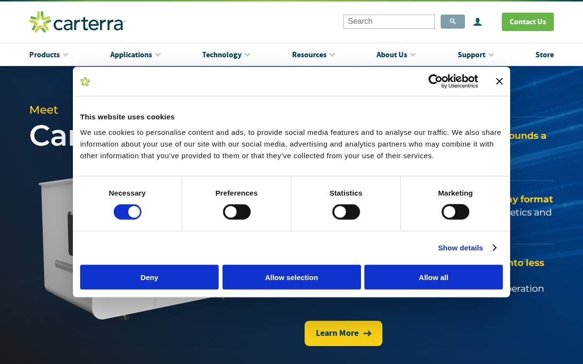 Carterra Bio website preview