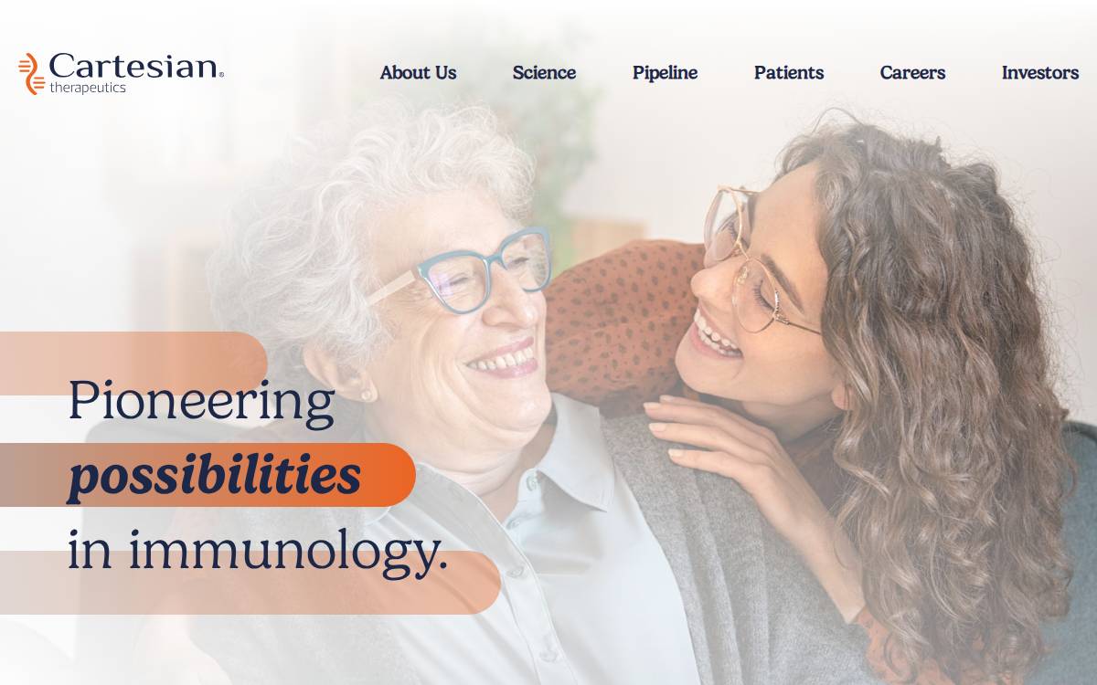 Cartesian Therapeutics (NASDAQ: RNAC) website preview