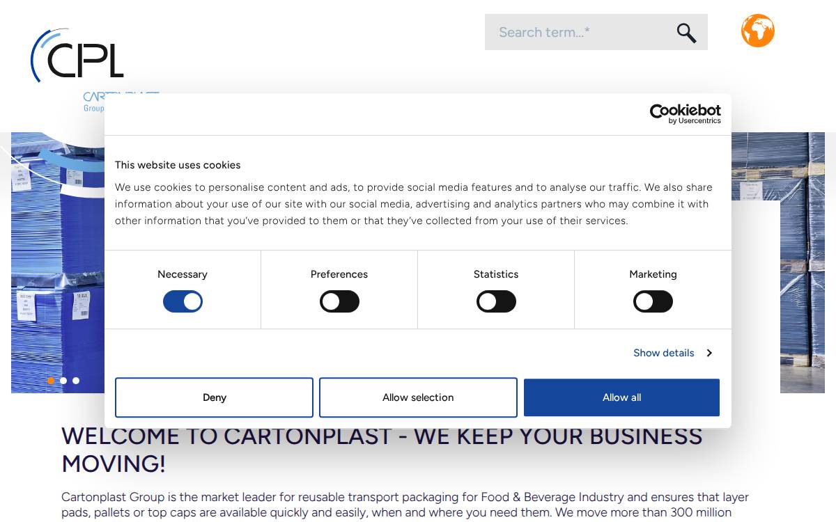 Cartonplast website preview