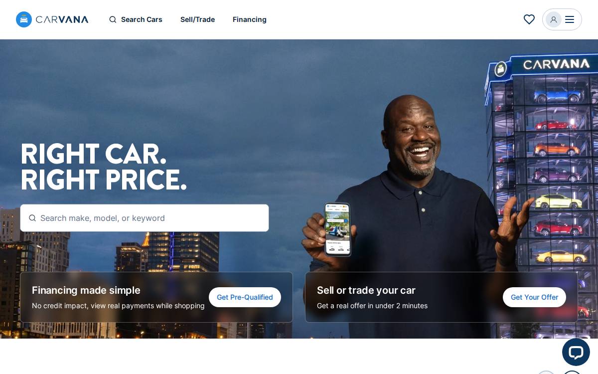 Carvana website preview