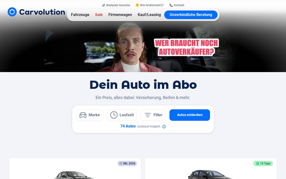 Carvolution website preview