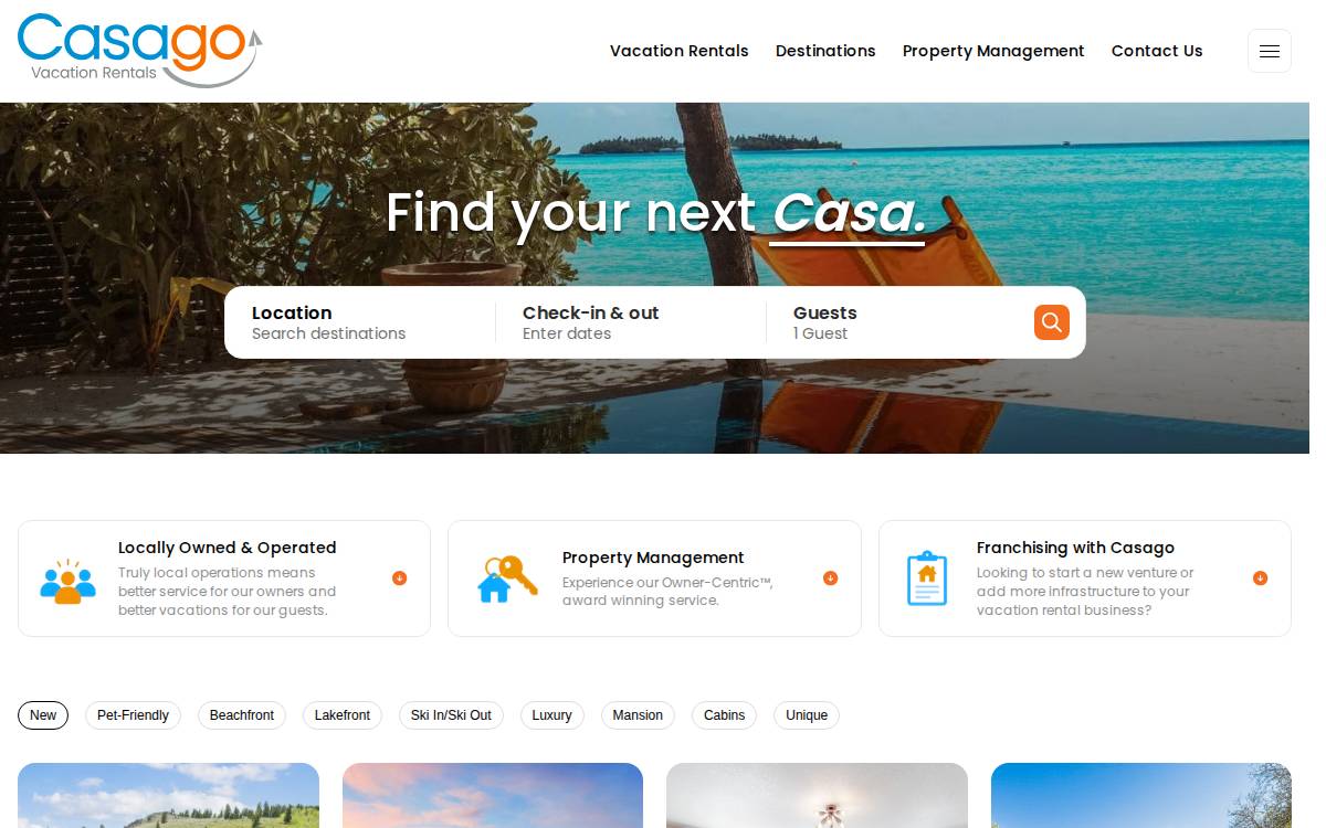 Casago website preview