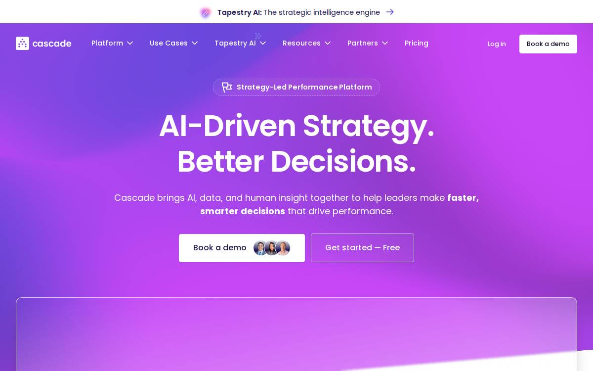 Cascade website preview