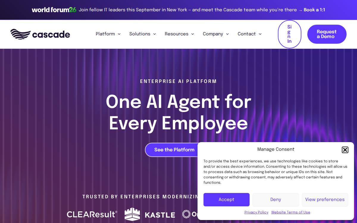 Cascade website preview