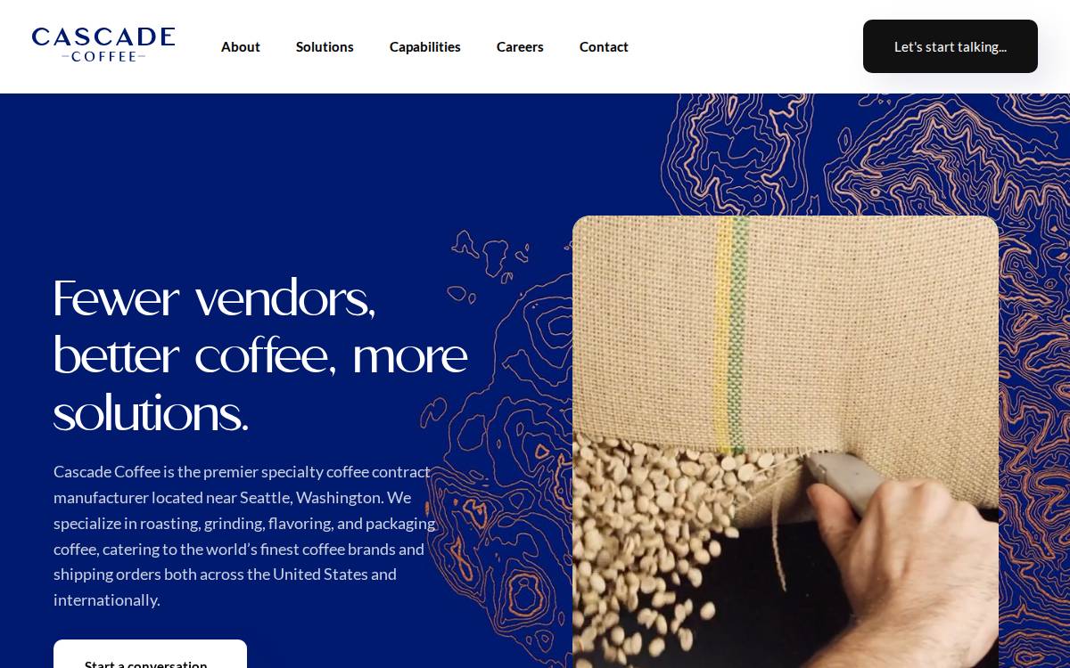 Cascadecoffee website preview