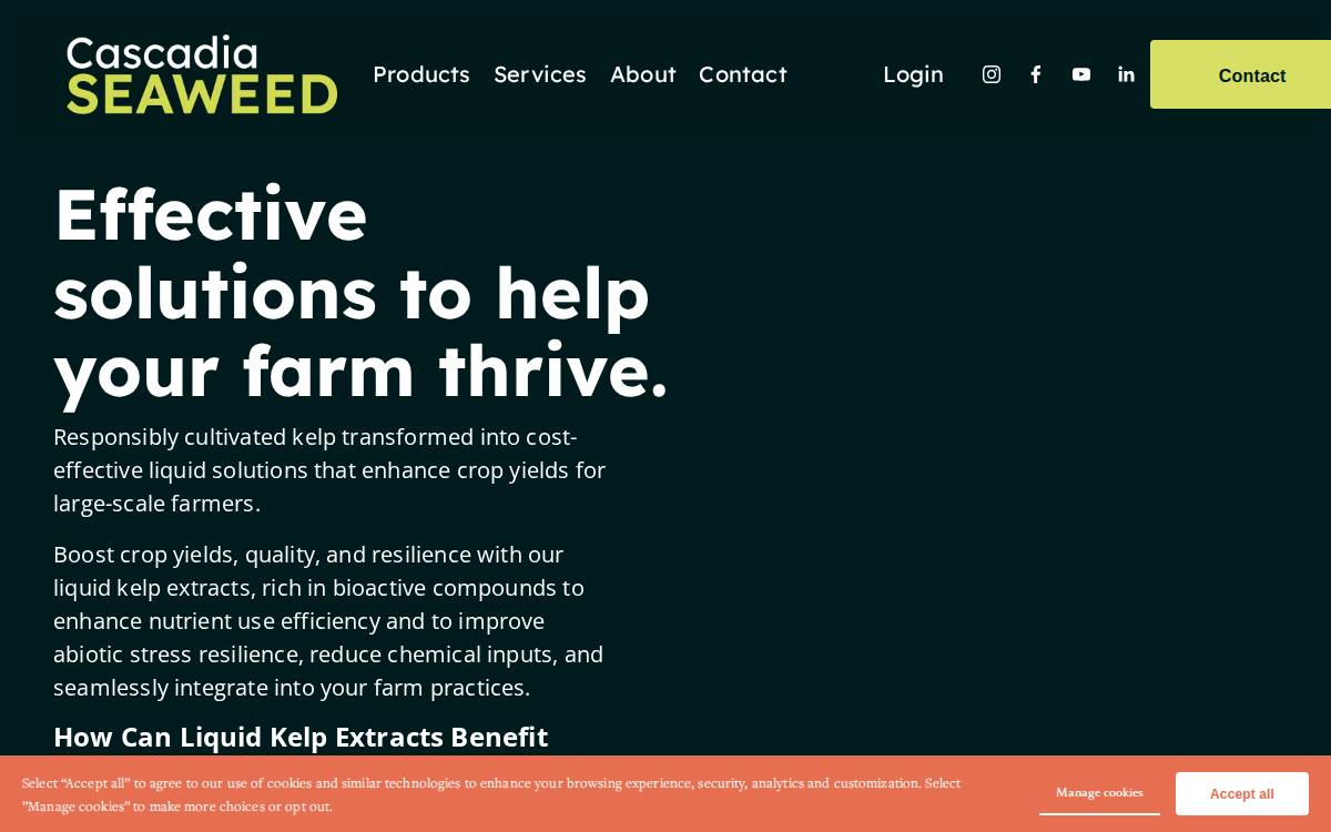 Cascadia Seaweed website preview