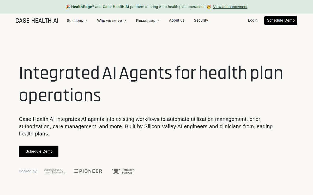 Case Health AI website preview