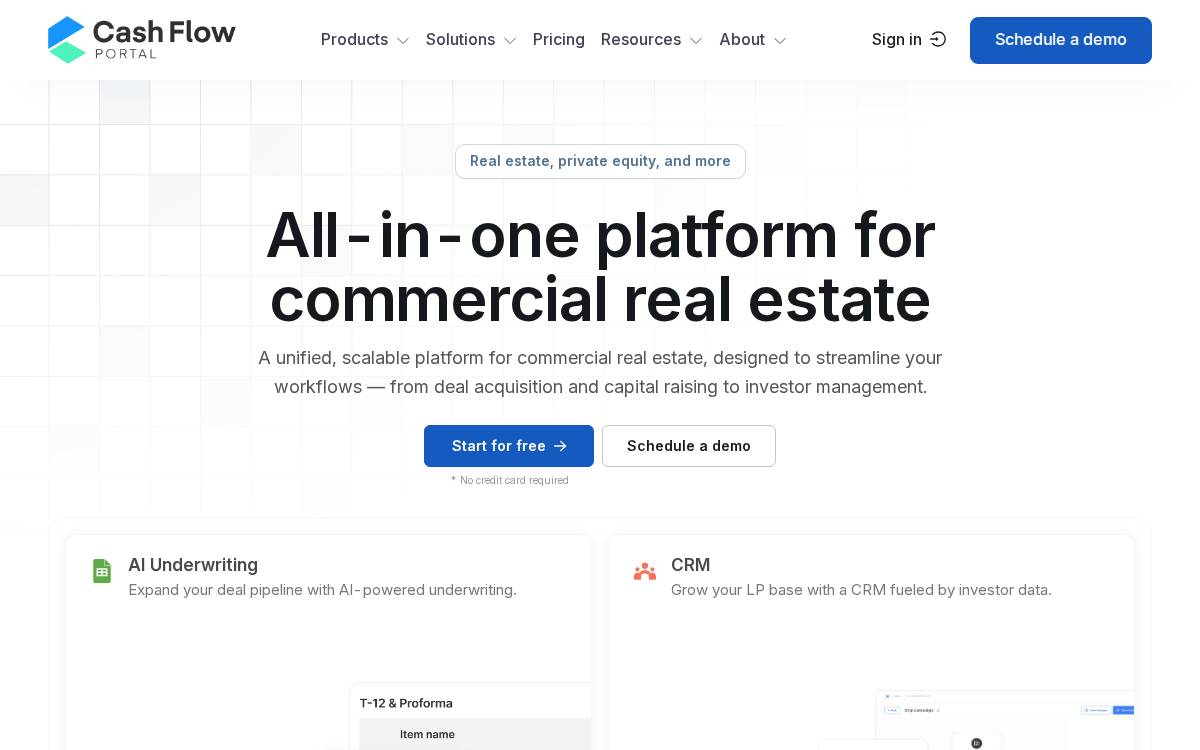 Cash Flow Portal website preview