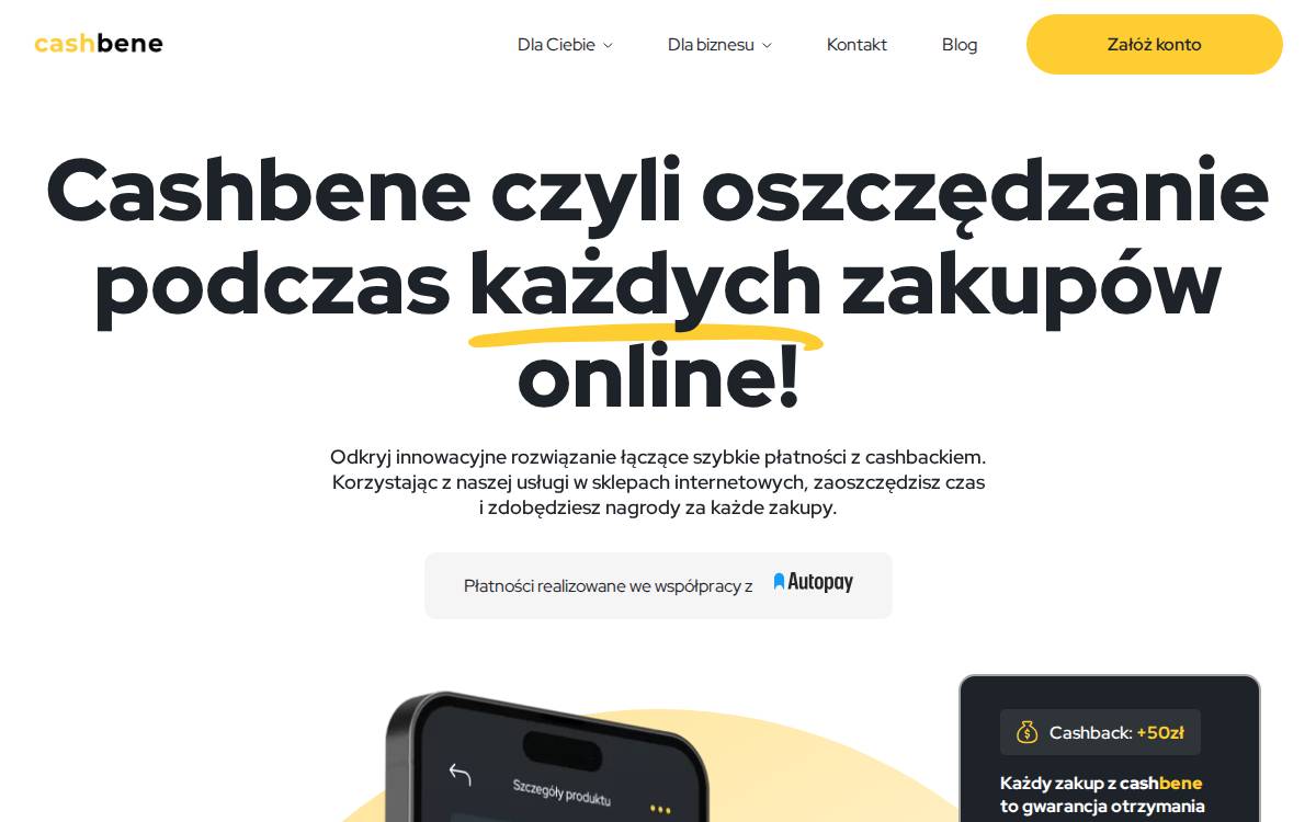 CashBene website preview