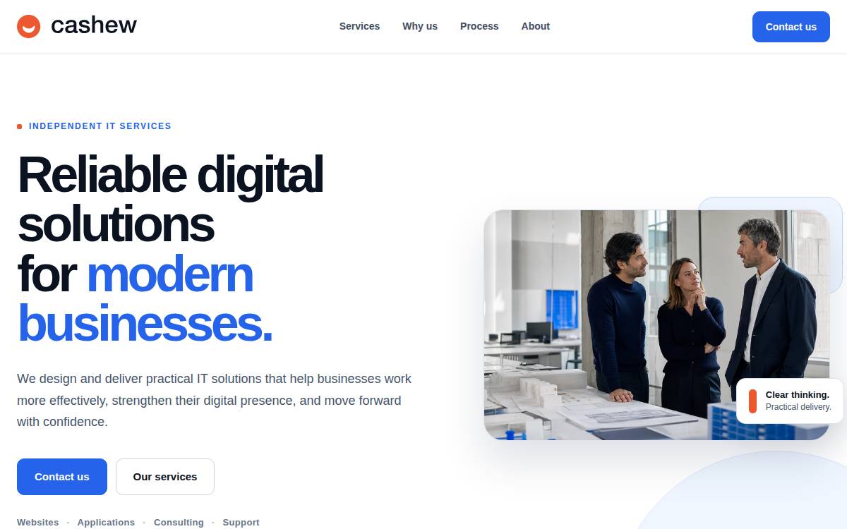 Cashew Fintech website preview