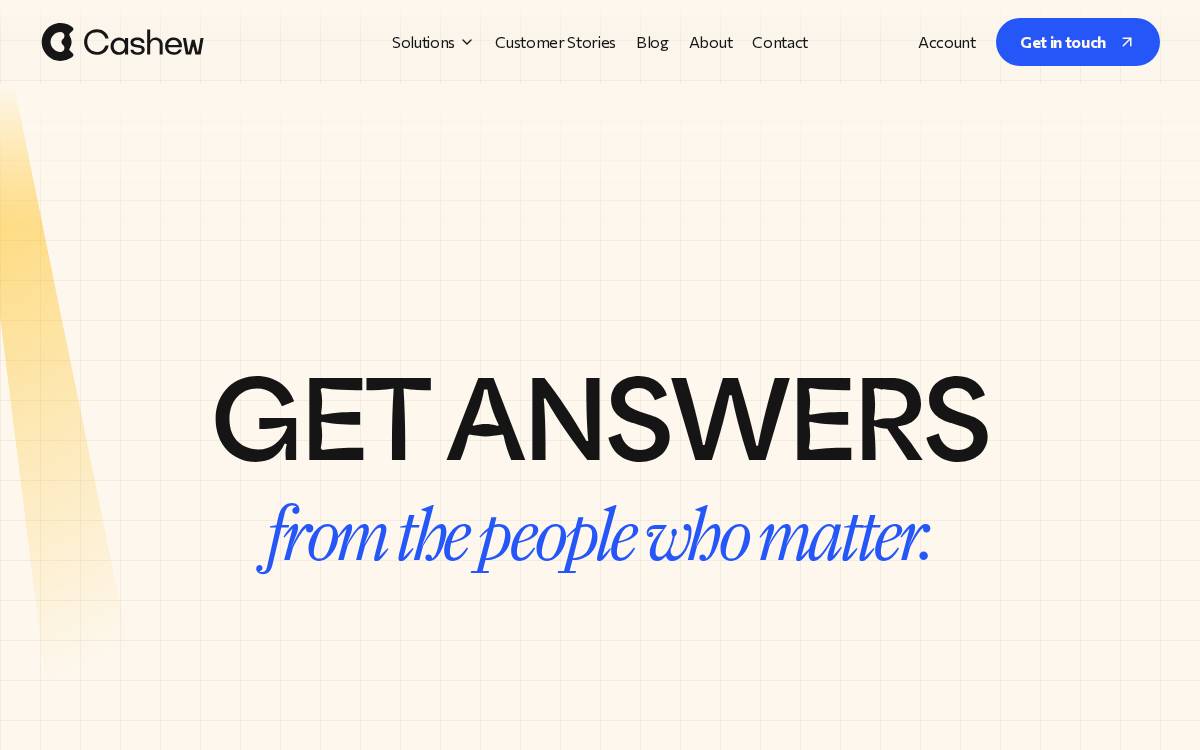 cashew website preview