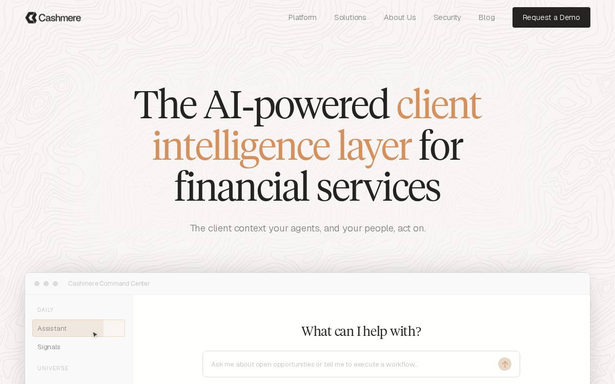 Cashmereai website preview