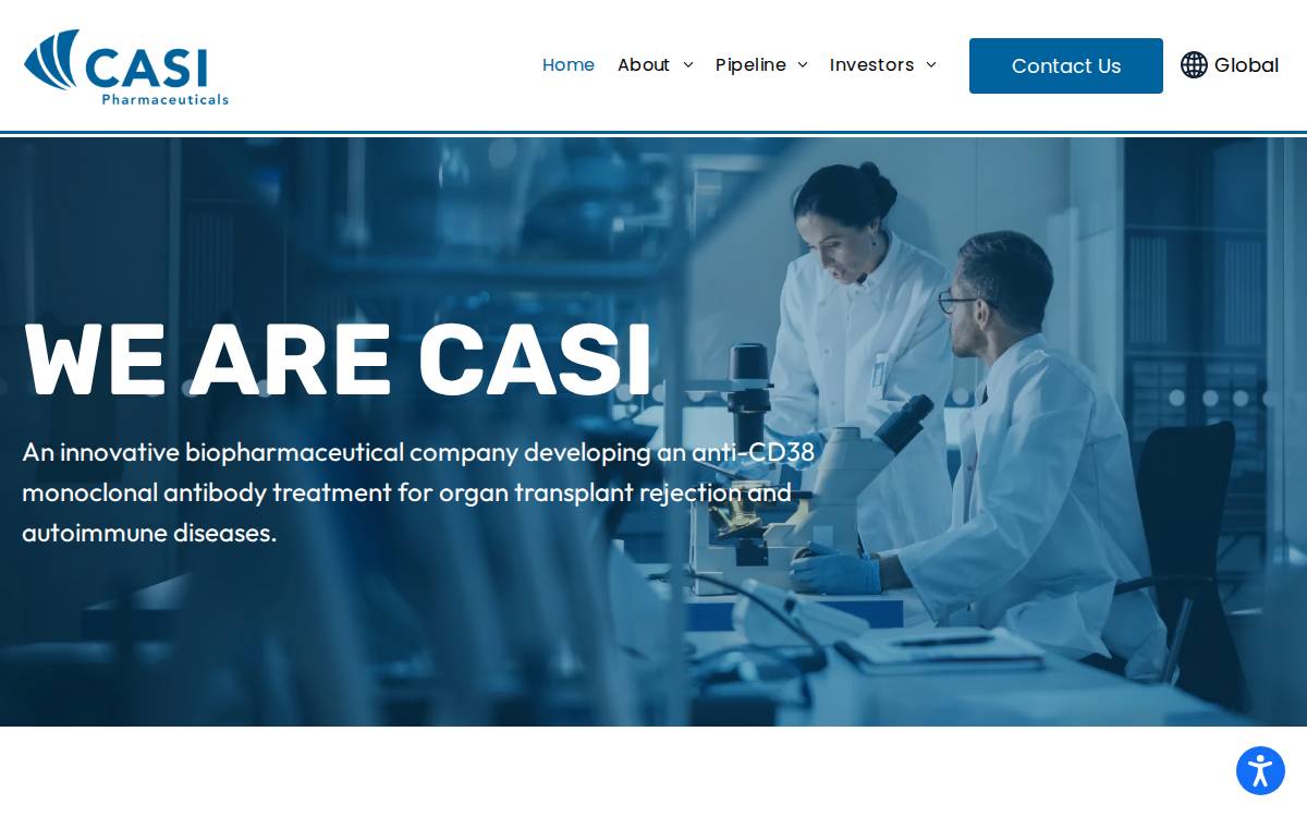 Casi Pharmaceuticals website preview