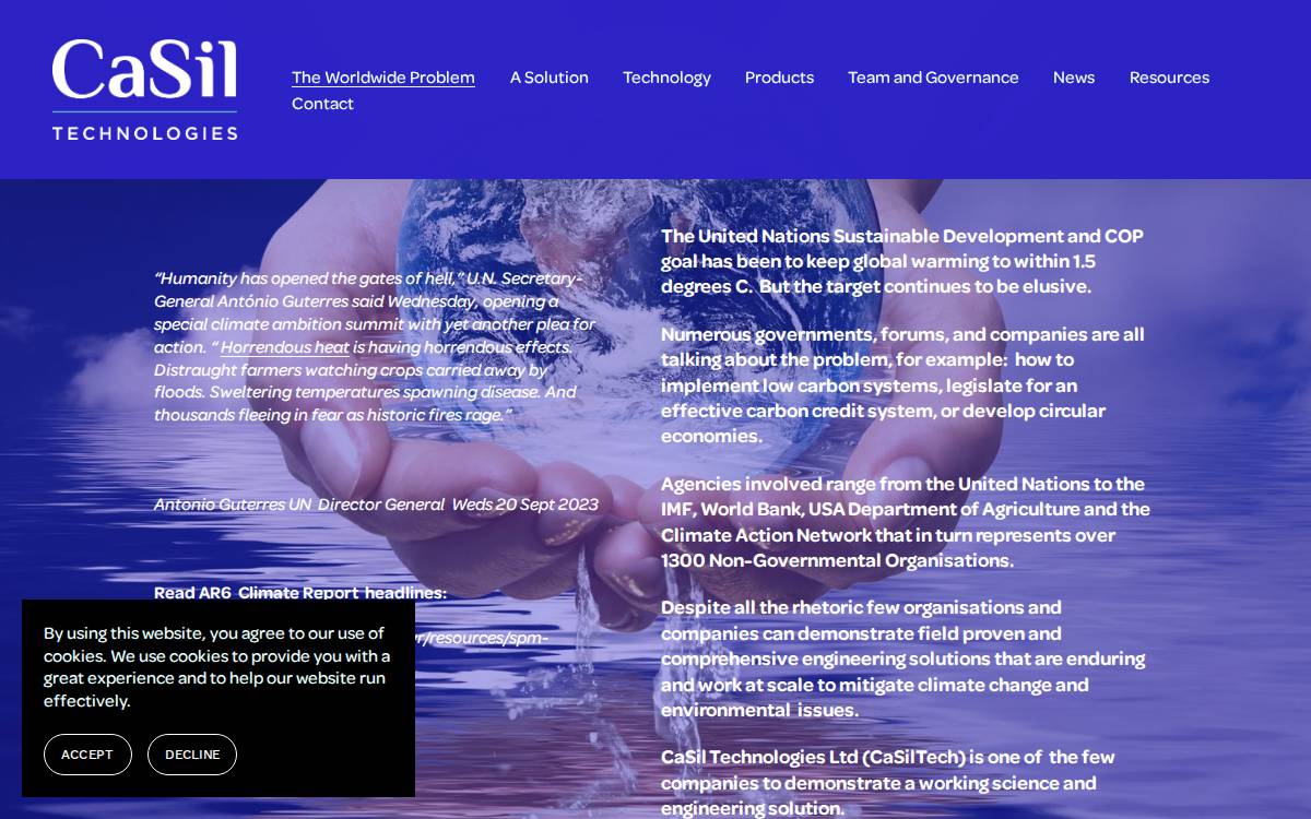 CaSilTech website preview