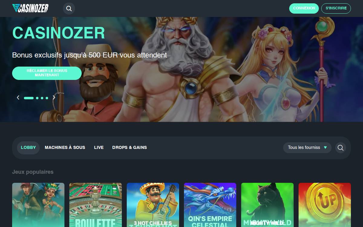 Casinozer website preview