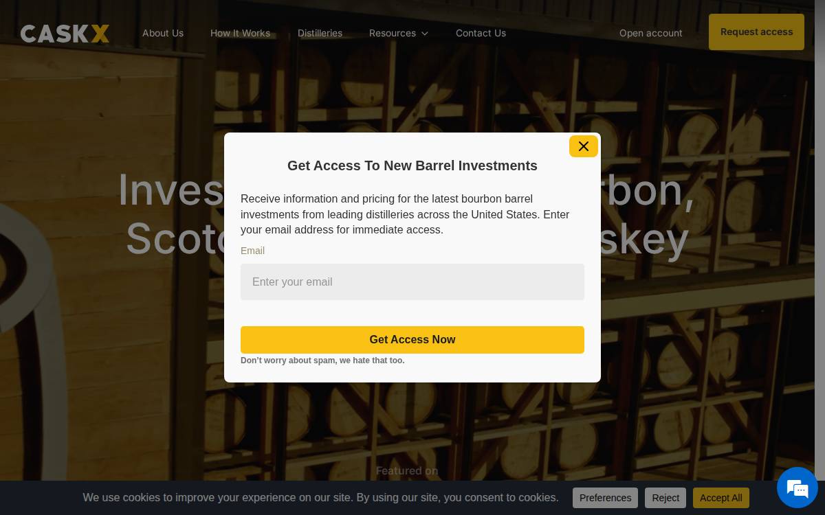 CaskX website preview
