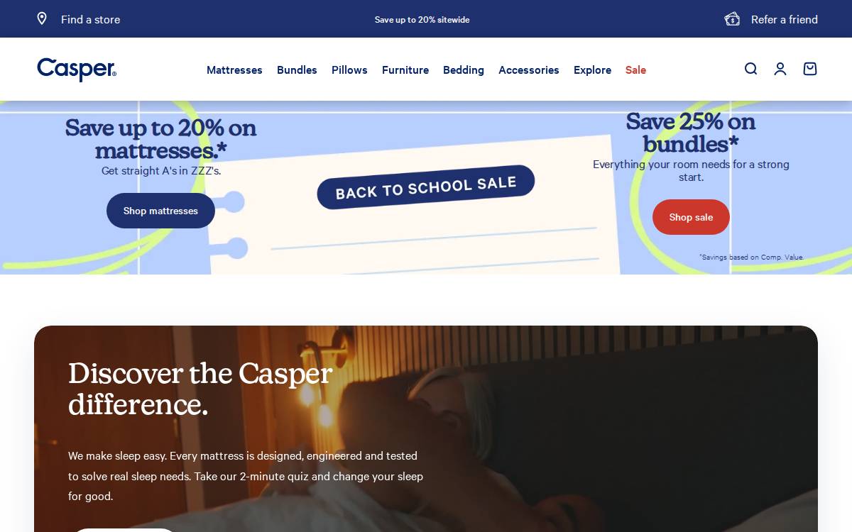 Casper website preview