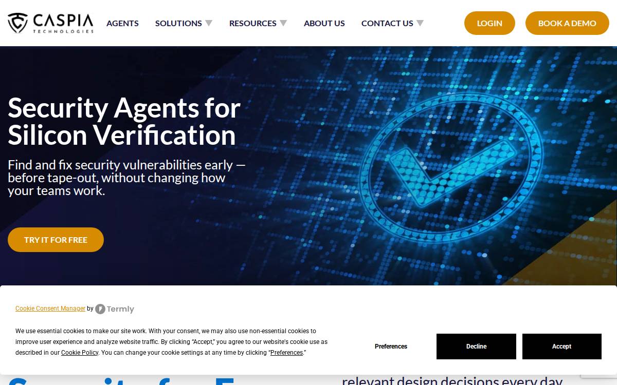 Caspia Technologies website preview
