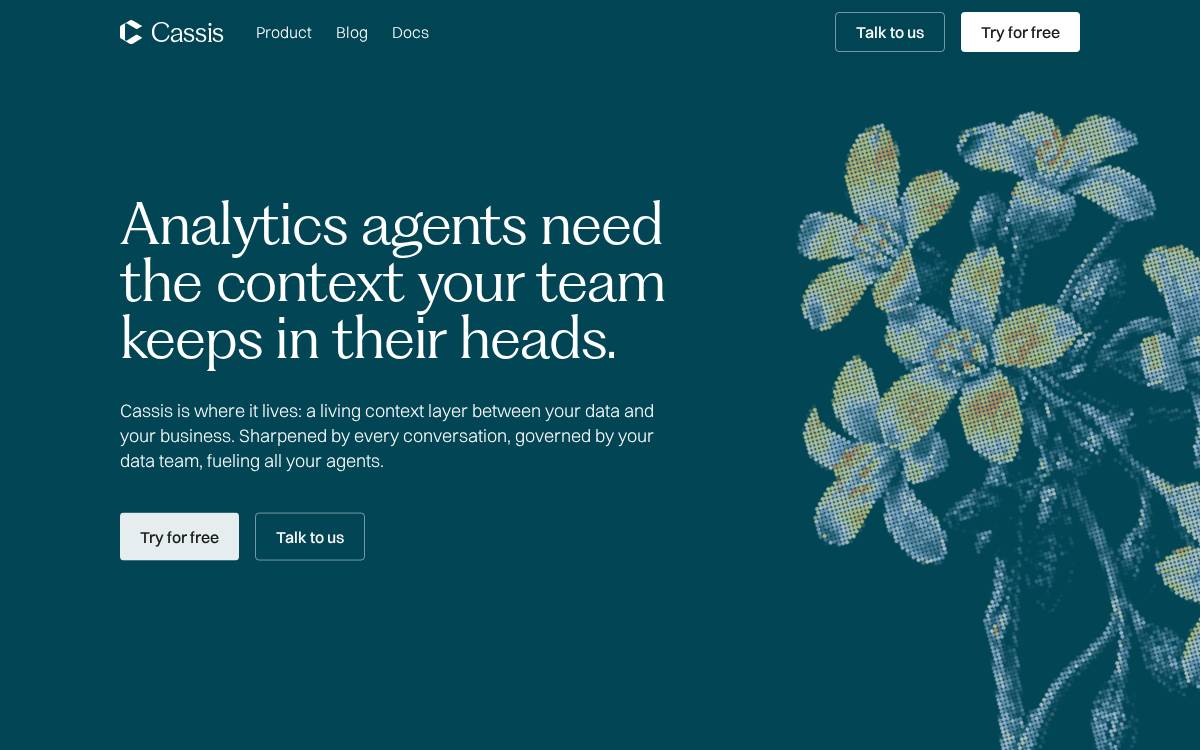 Cassis AI-native business intelligence website preview