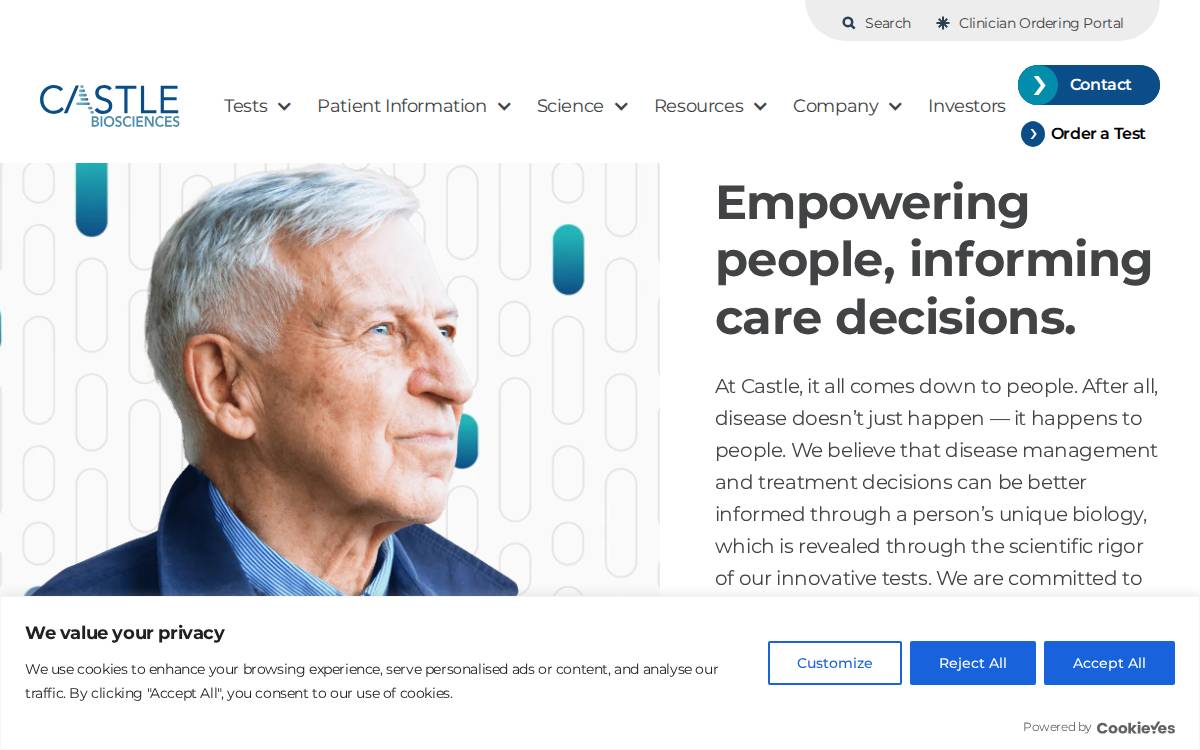 Castle Biosciences website preview