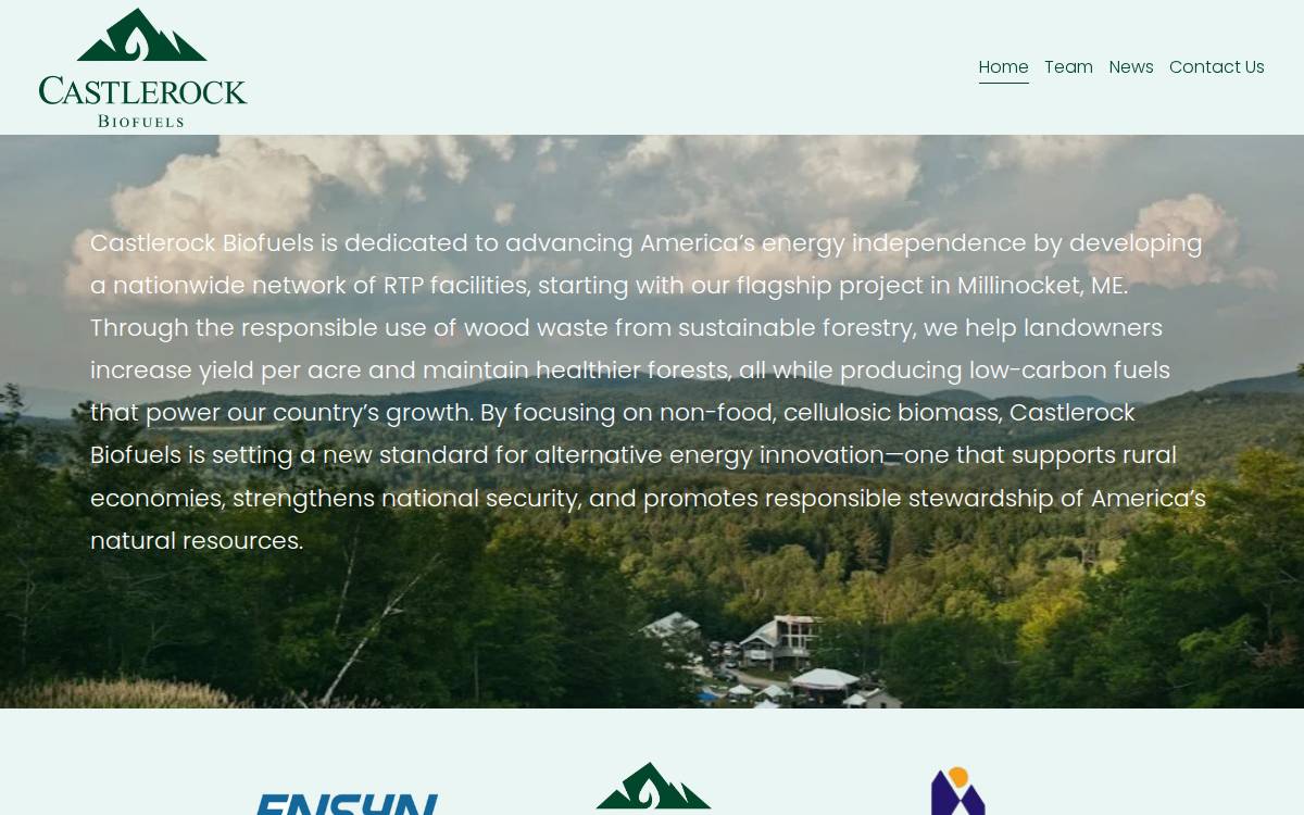 Castlerock Biofuels website preview