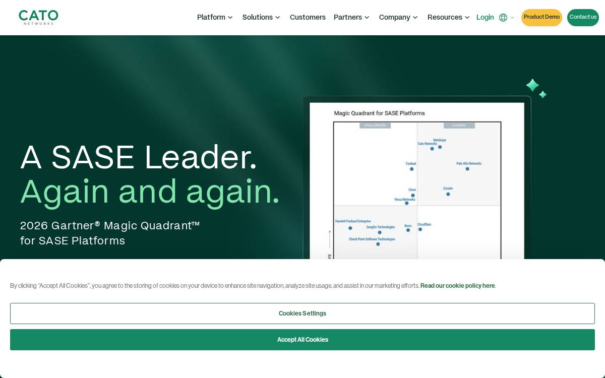 Cato Networks website preview