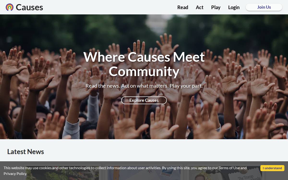 Causes website preview