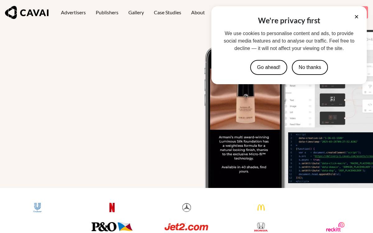 Cavai website preview