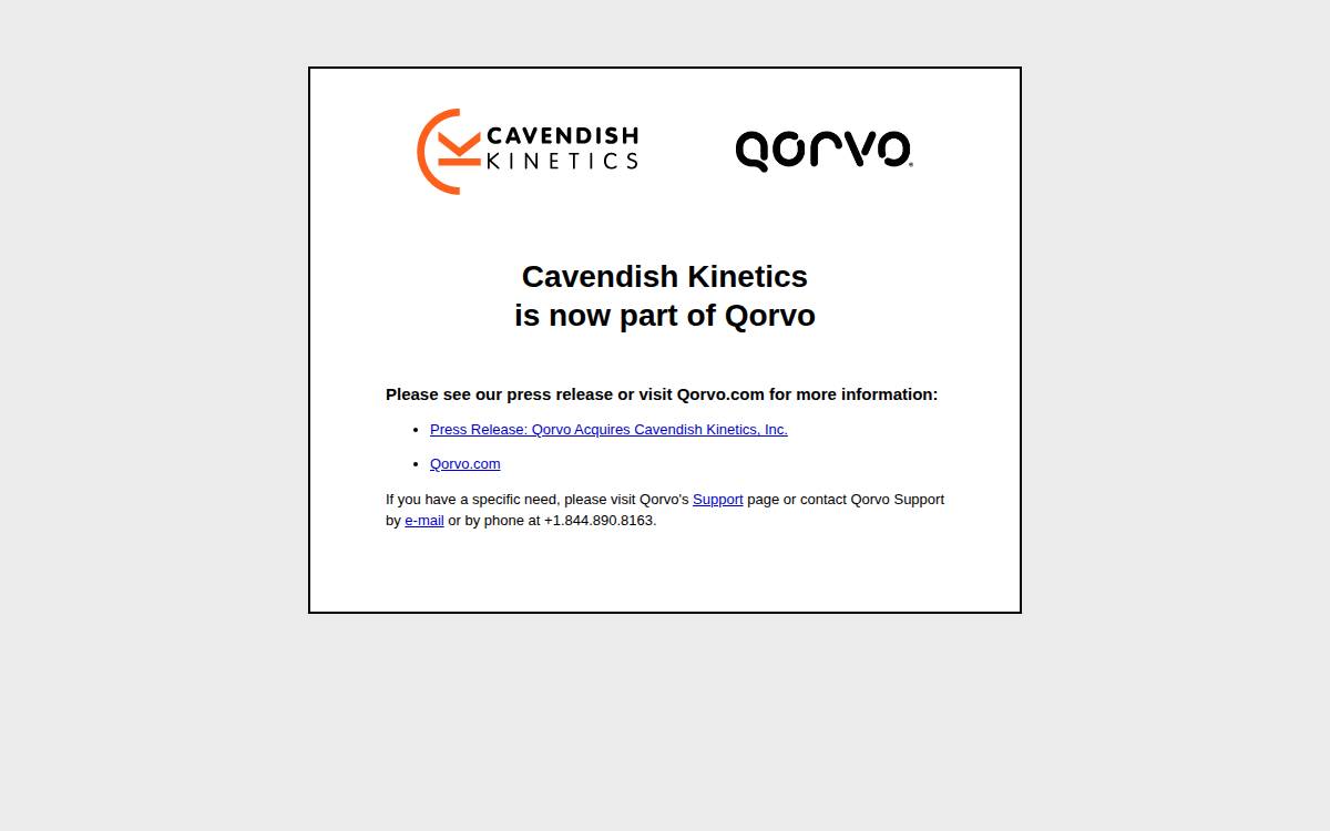 Cavendish Kinetics website preview