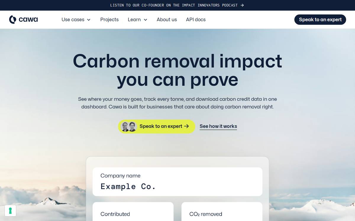 Cawa website preview