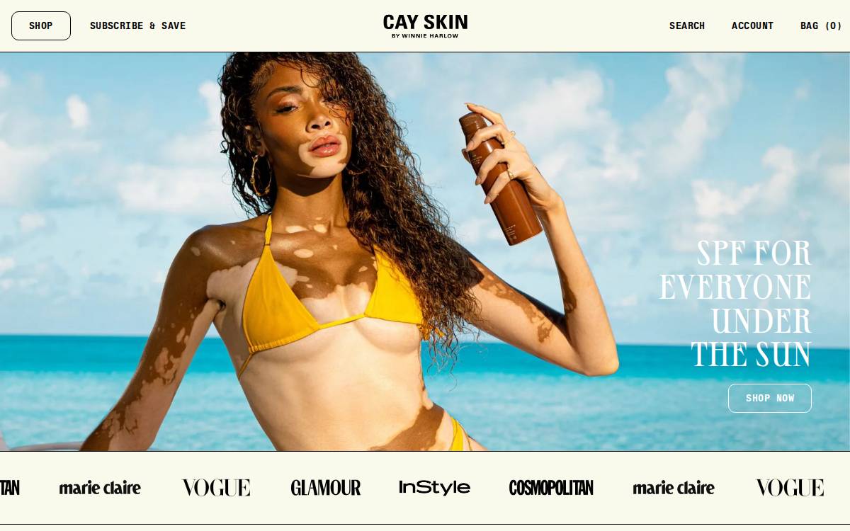 Cay Skin Website website preview