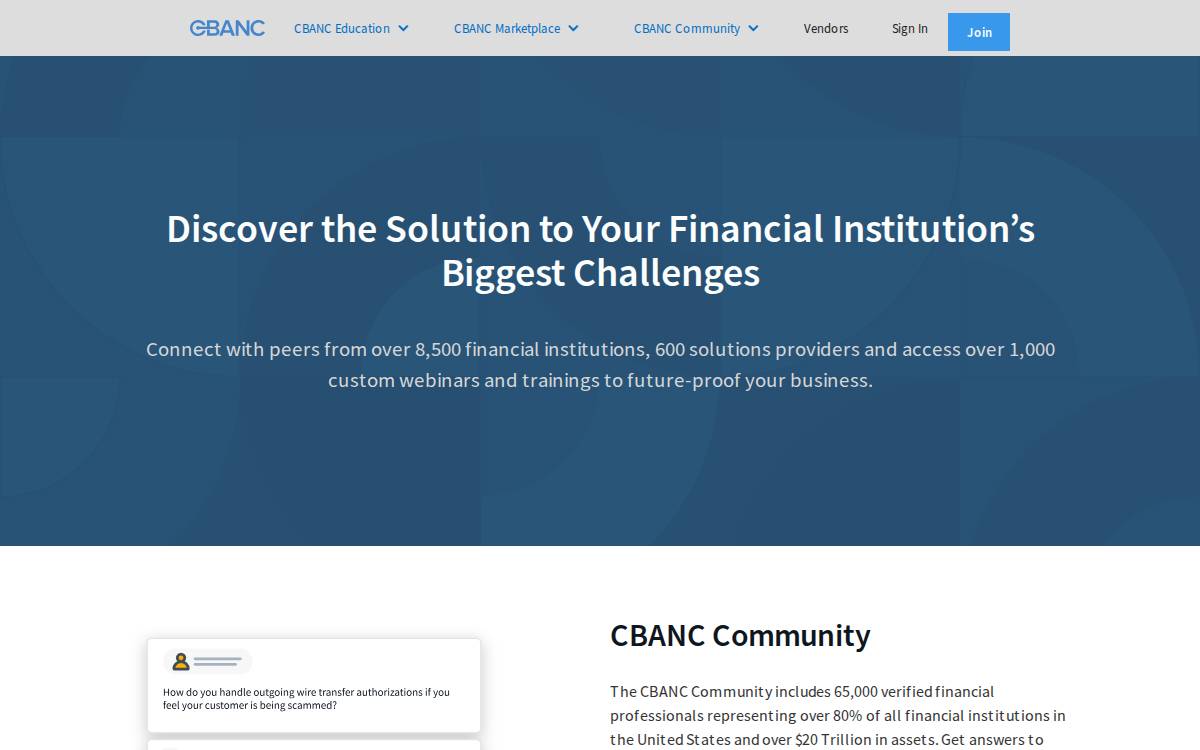 cbanc Network website preview