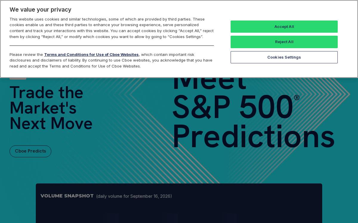 Cboe Global Markets website preview