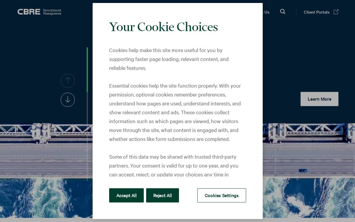 CBRE Investment Management website preview