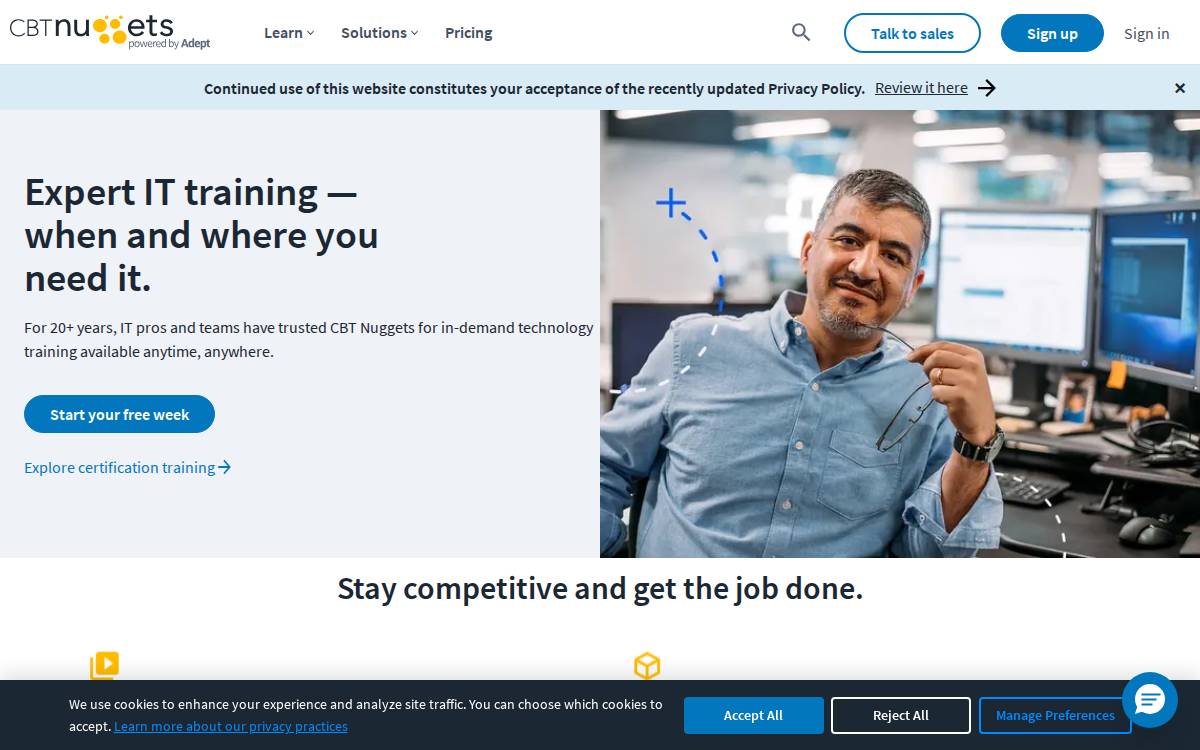 CBT Nuggets website preview