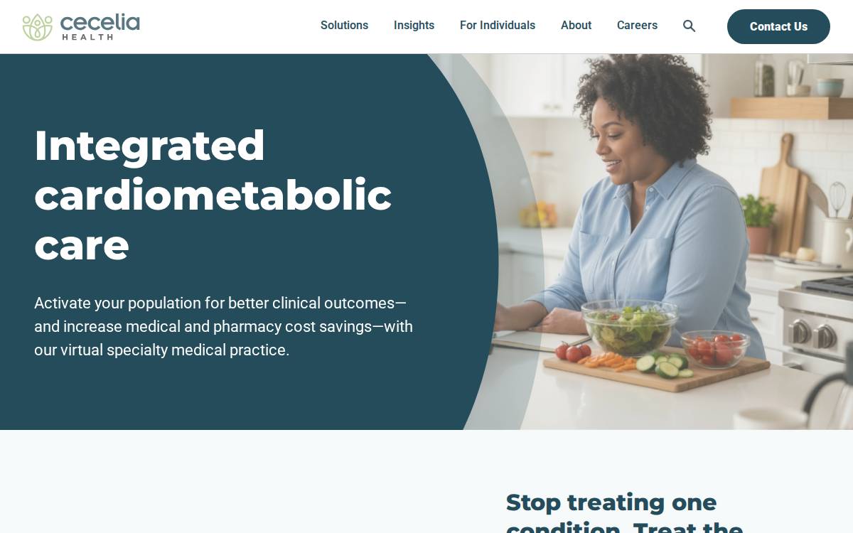Cecelia Health website preview
