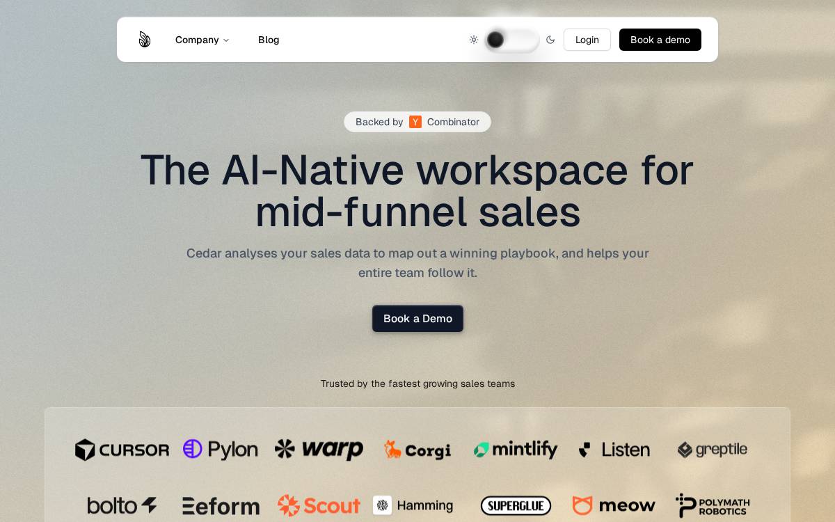 Cedar website preview