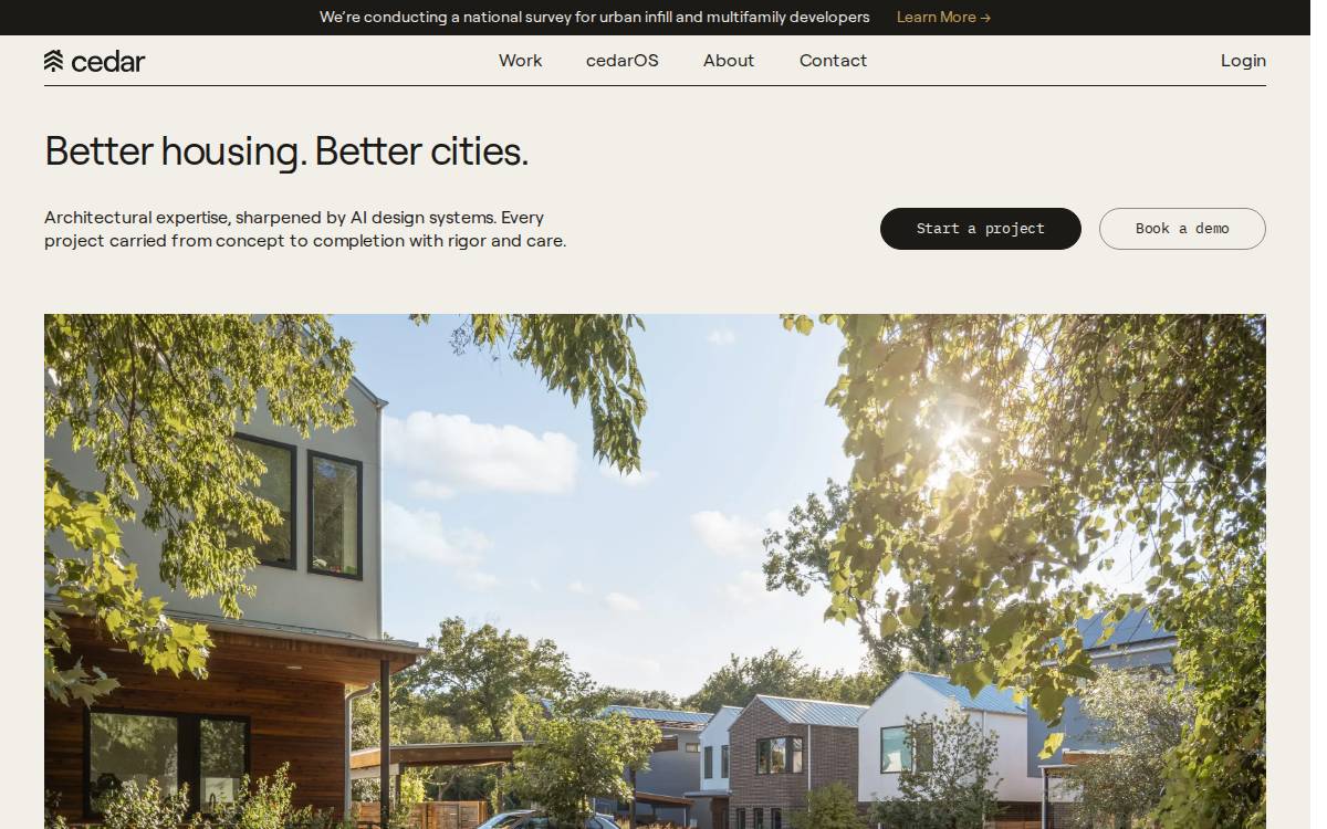Cedar website preview