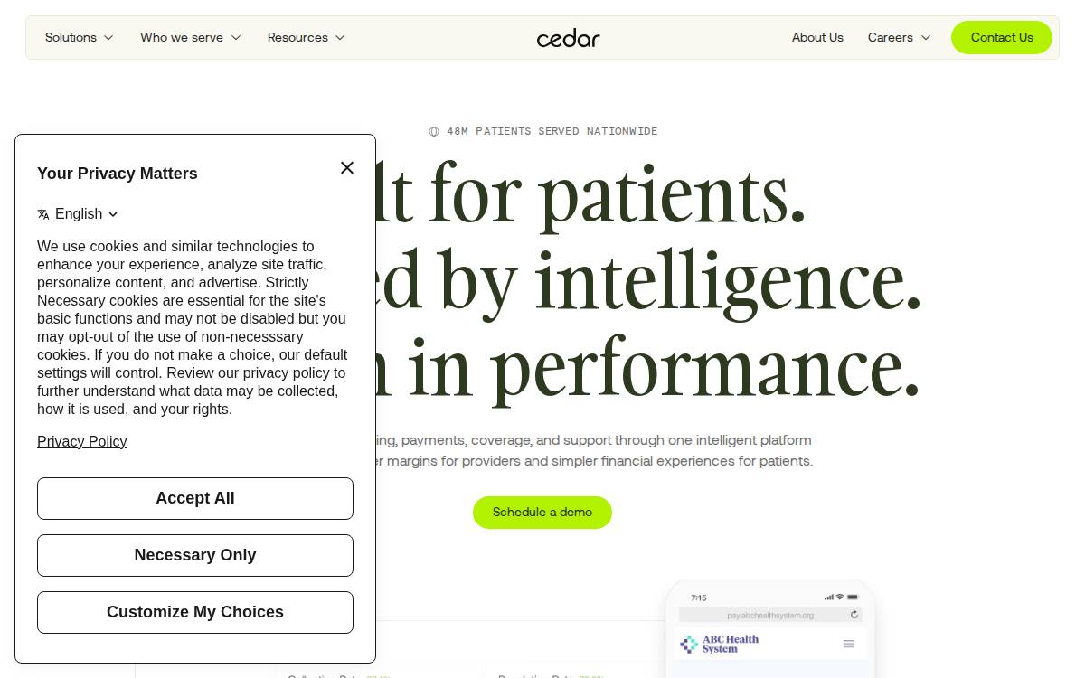 Cedar website preview