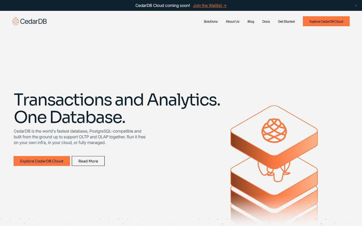 CedarDB website preview