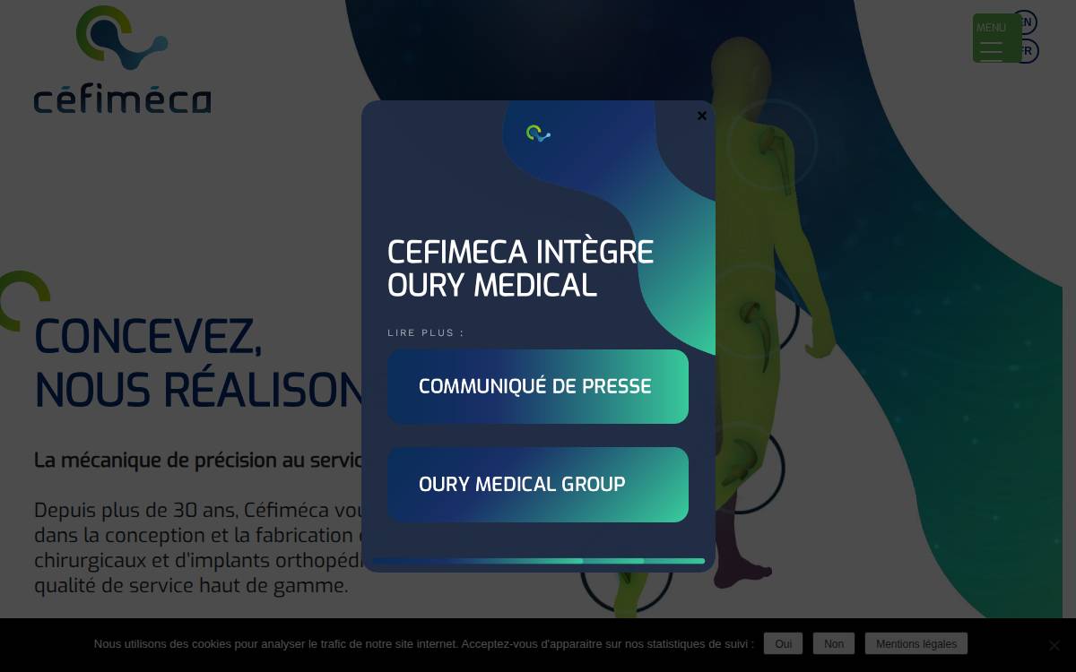 Céfiméca website preview