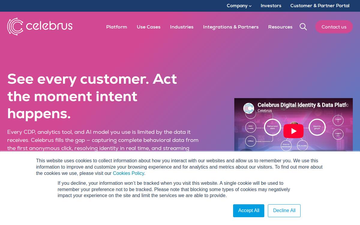 Celebrus website preview