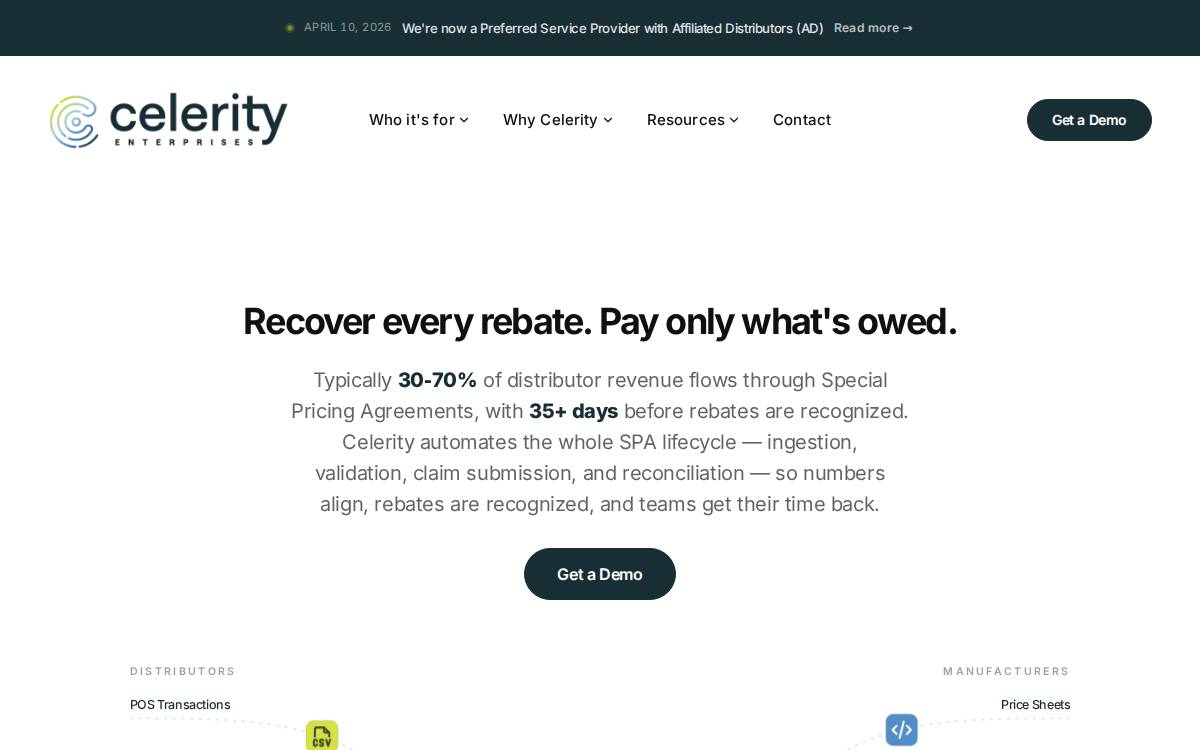 Celerity Enterprises website preview