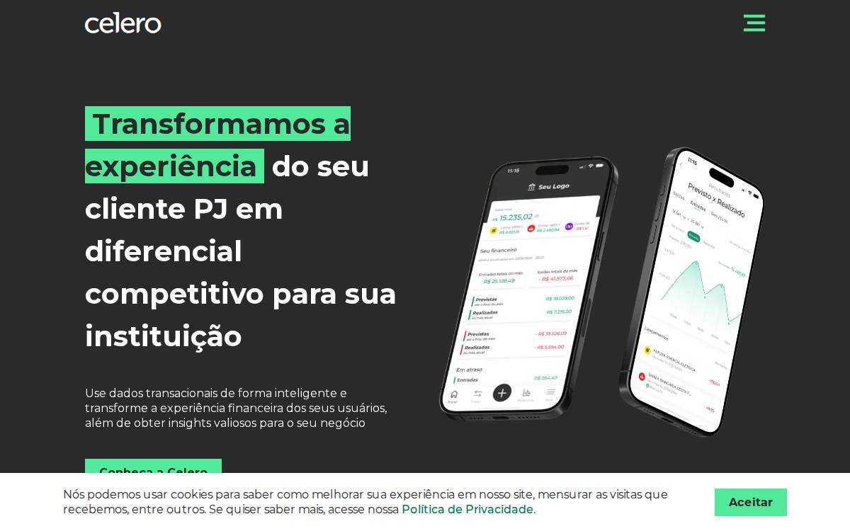 Celero website preview
