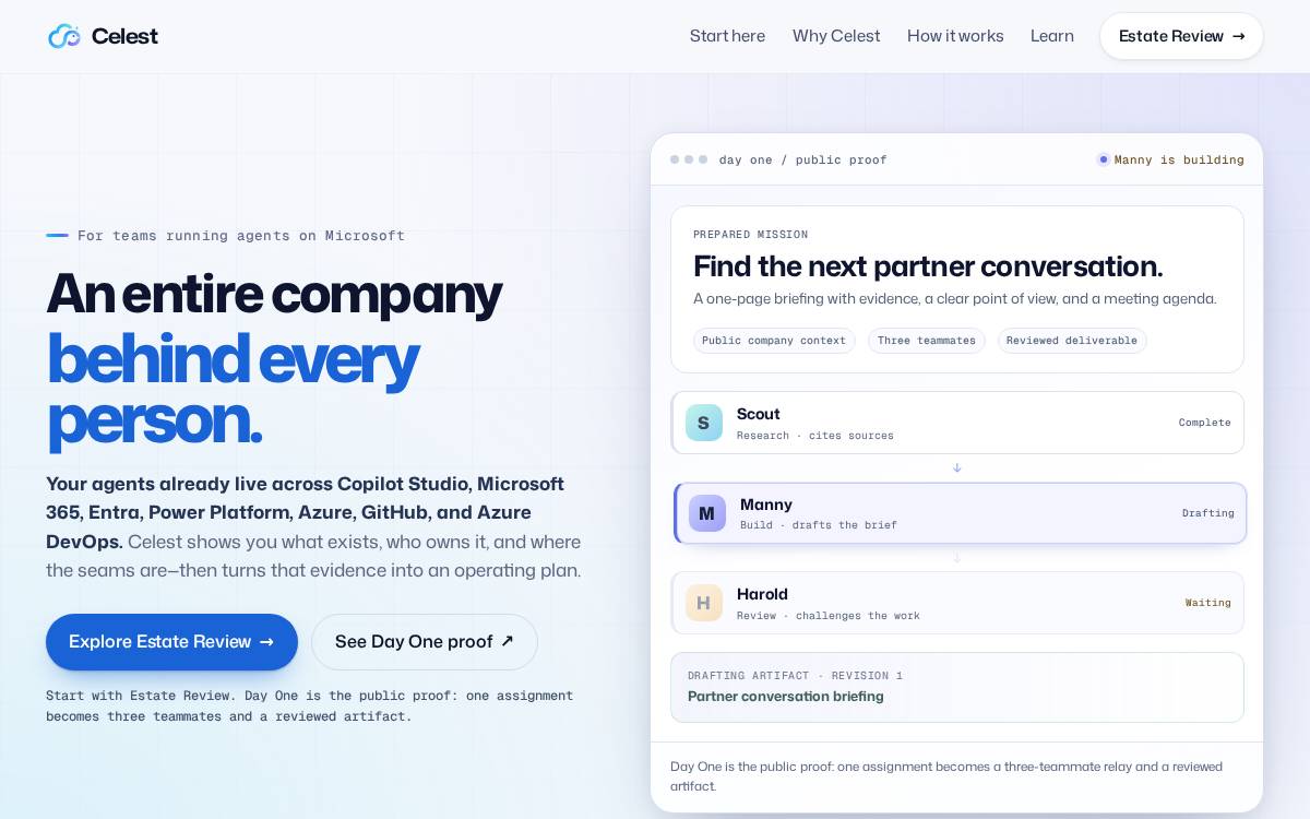 Celest website preview