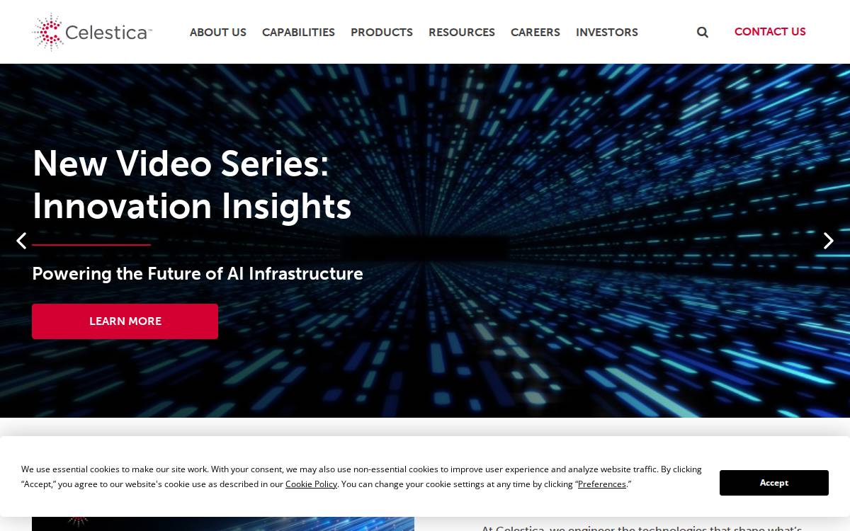 Celestica, Inc. website preview