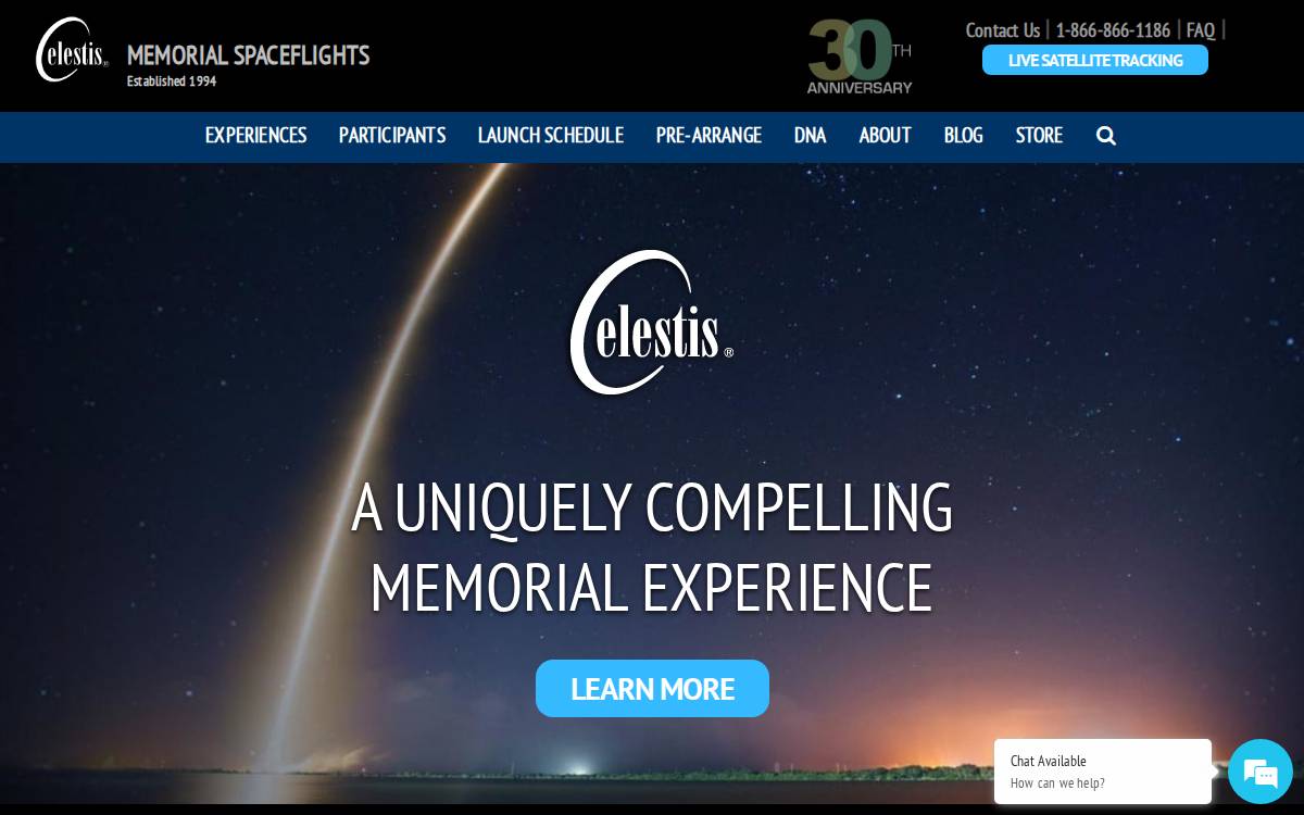 Celestis website preview